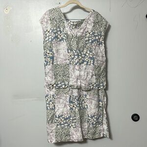 Nicole Miller 100% Linen Matching Patchwork Floral Set Size S